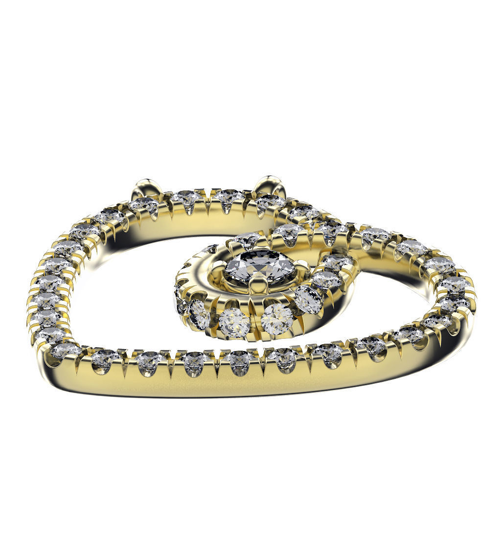 Pendant Heart In Gems 3D print model_3