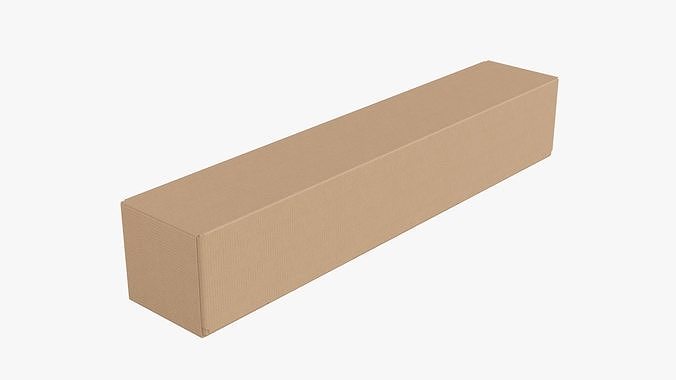 Closed shipping bottle box tall 3D model