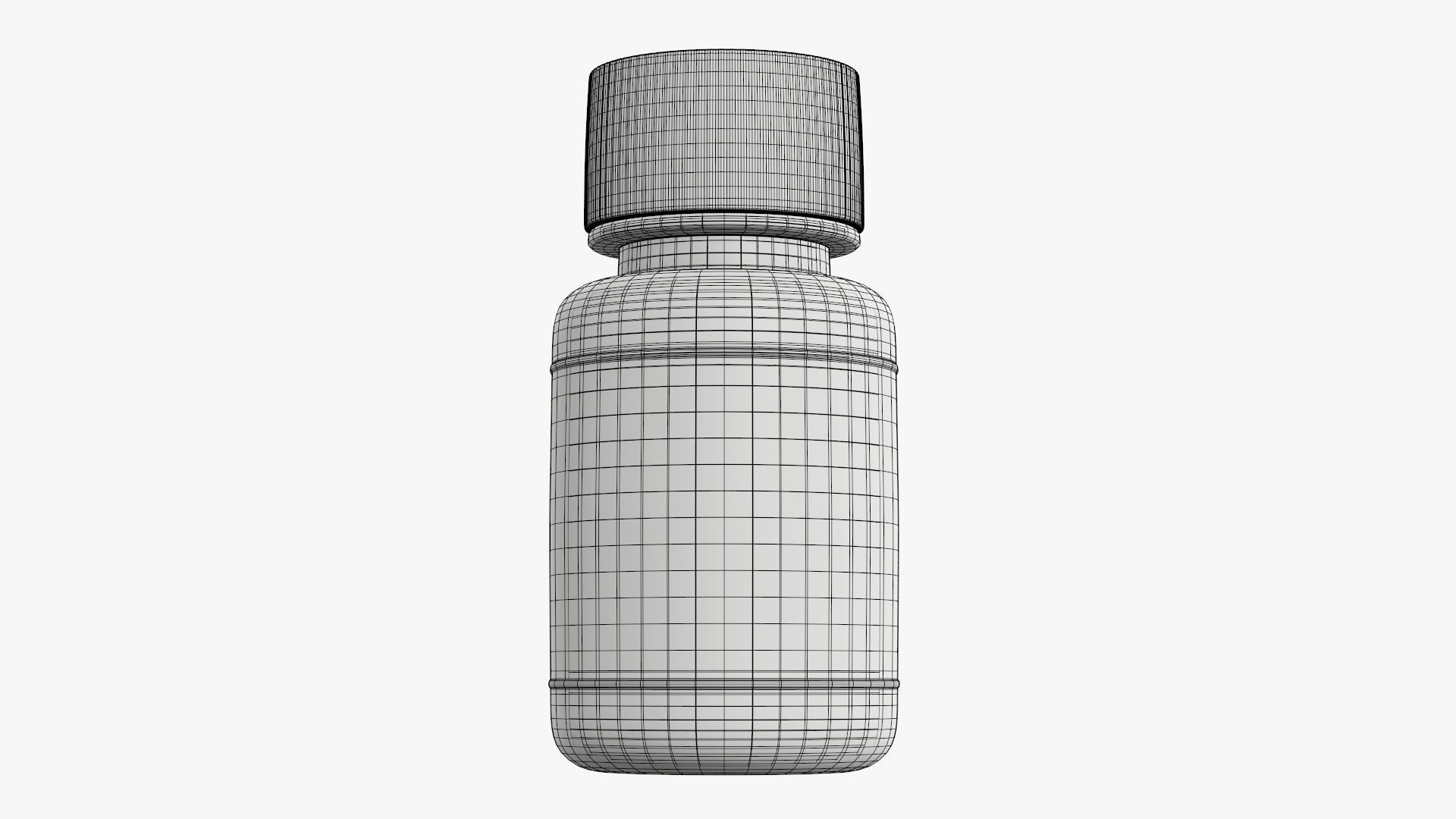 Plastic bottle small with cap 3D model_8