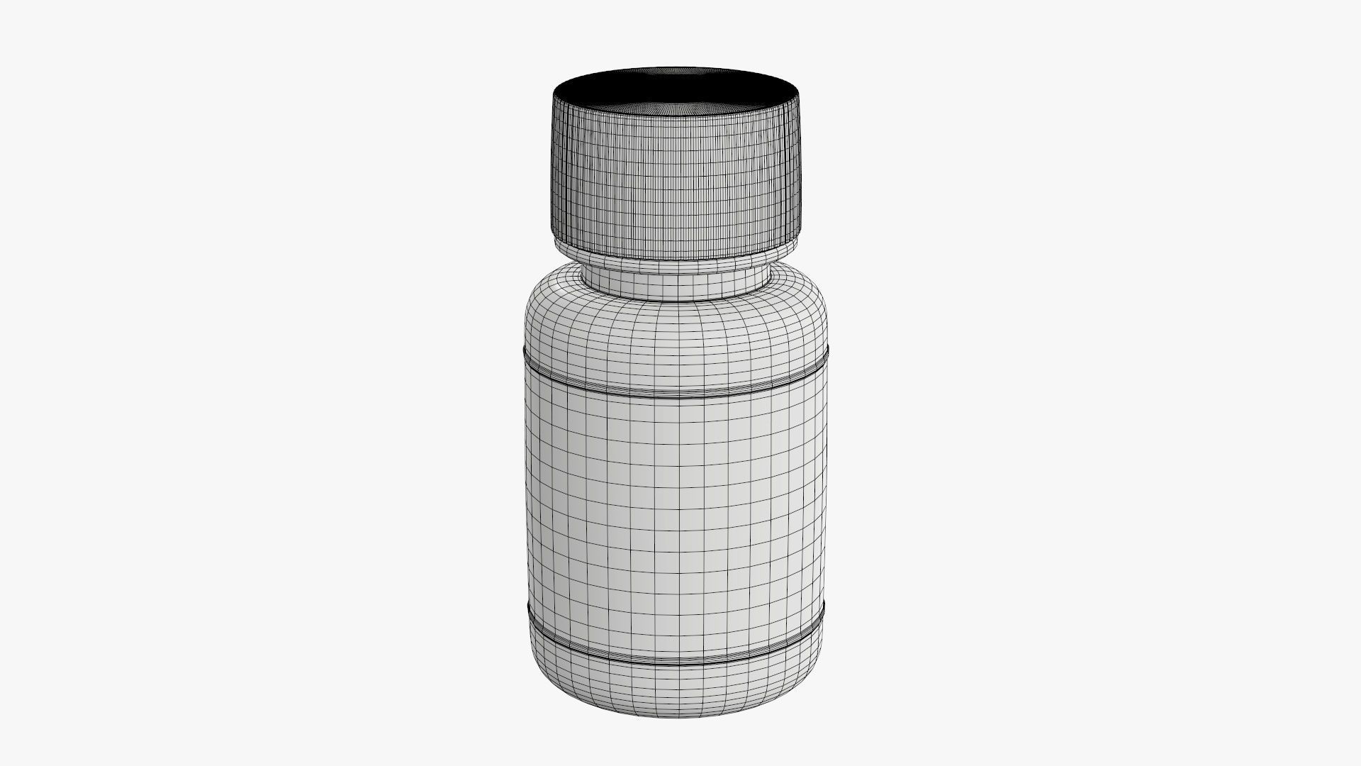 Plastic bottle small with cap 3D model_5