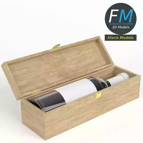 Wine bottle in a wooden box