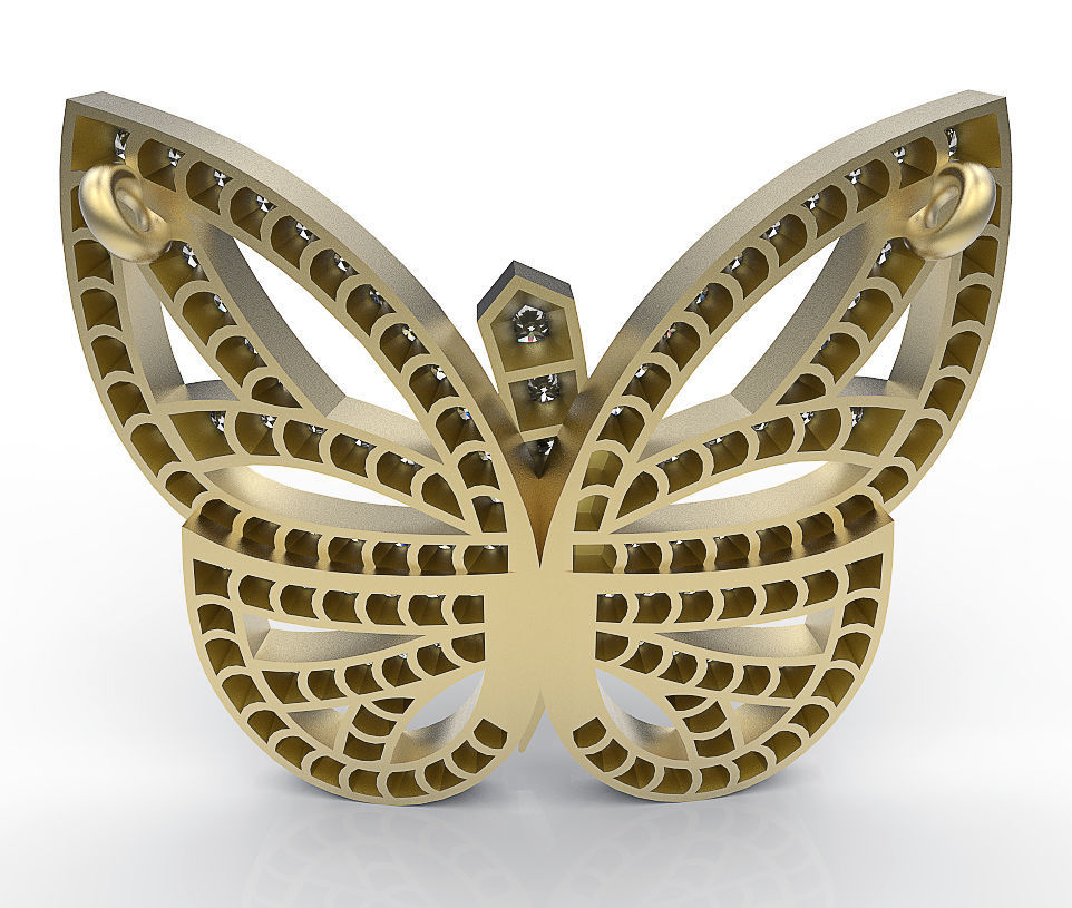 Pendant ButterFly 3D print model_3