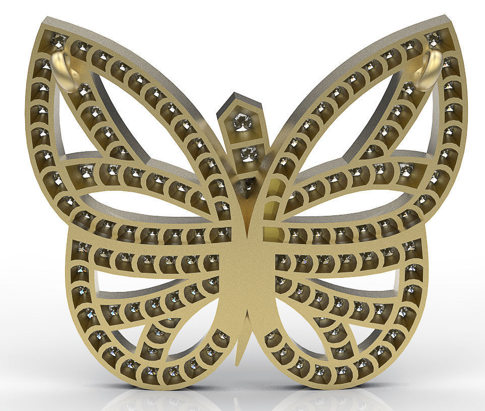 Pendant ButterFly 3D print model_4