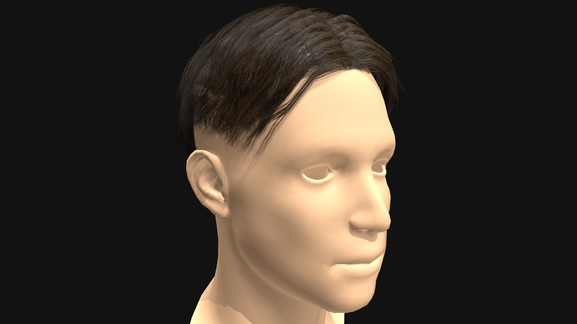 3D Hair Male Middle Part Undercut