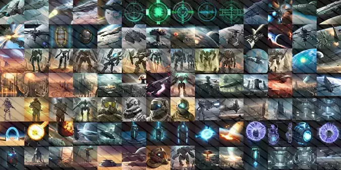 200 Science Fiction Icons for RTS and RPG Texture