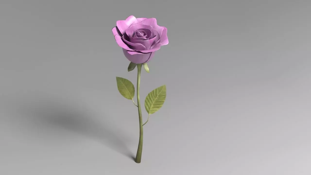 Cartoony Pink Fragrant Flower Low-poly 3D model_0