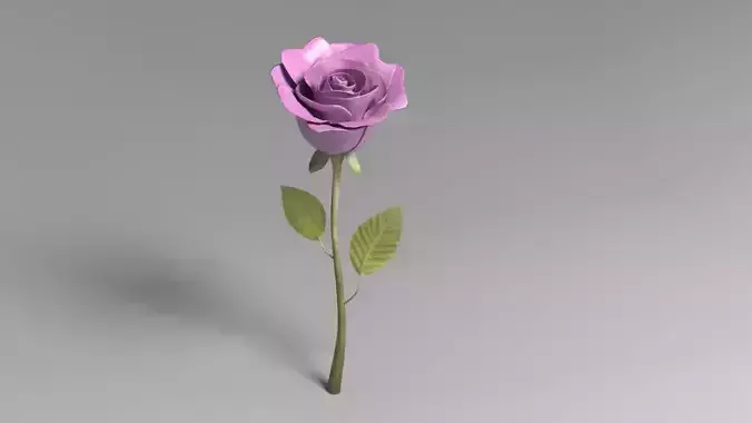 Cartoony Pink Fragrant Flower Low-poly 3D model Cartoony Pink Fragrant Flower Low-poly 3D model