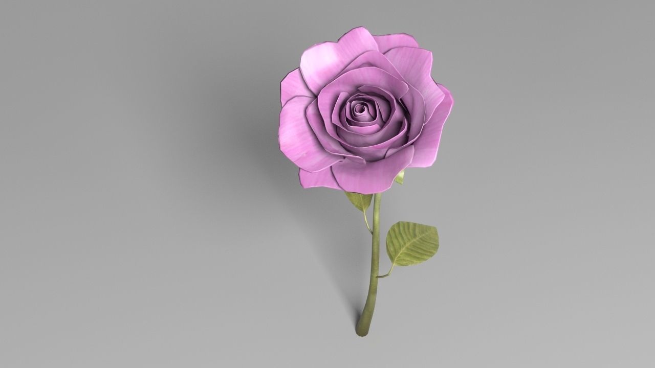Cartoony Pink Fragrant Flower Low-poly 3D model_3