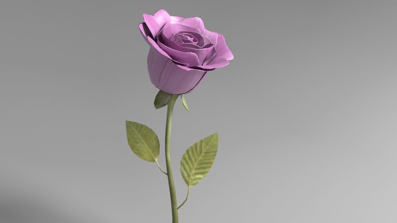 Cartoony Pink Fragrant Flower Low-poly 3D model_6