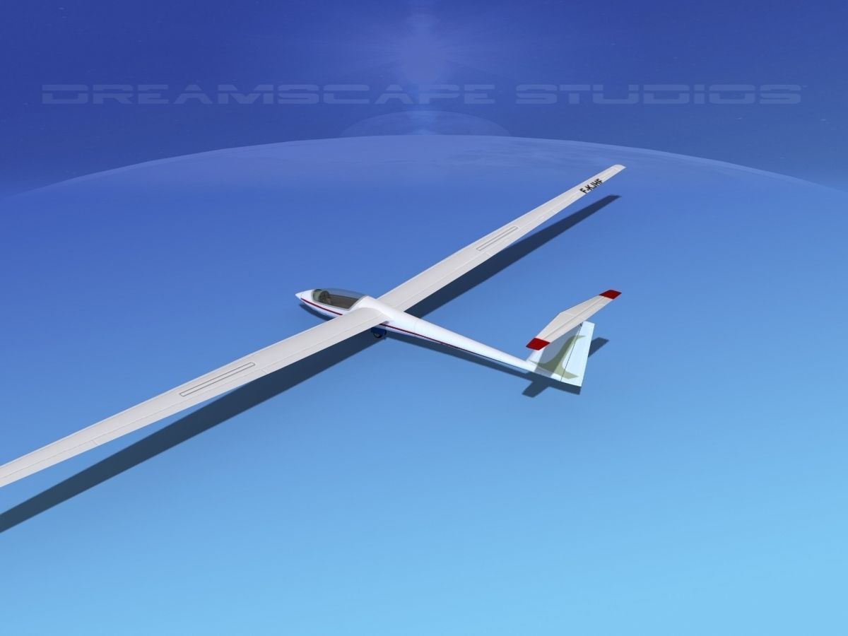 Schleicher ASW 22 Sailplane V04 3D model_9