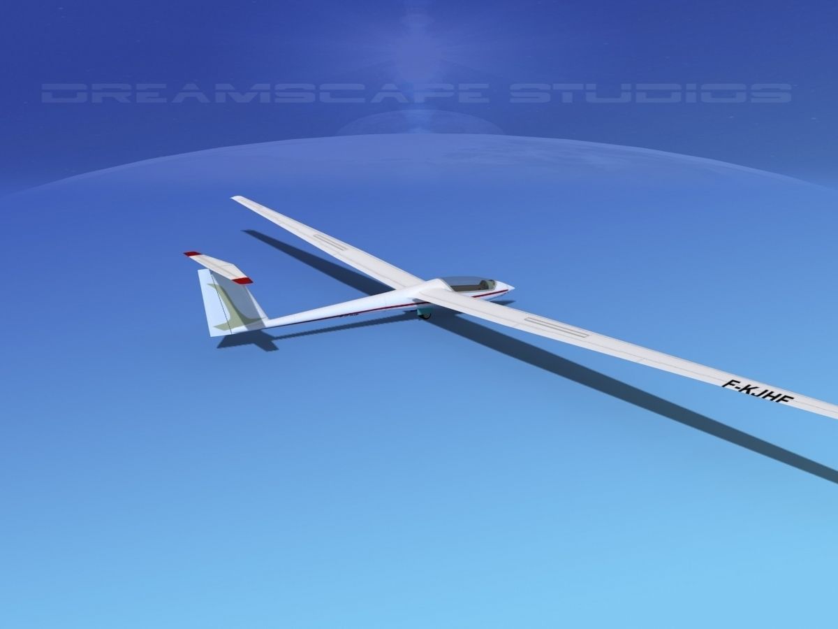 Schleicher ASW 22 Sailplane V04 3D model_6