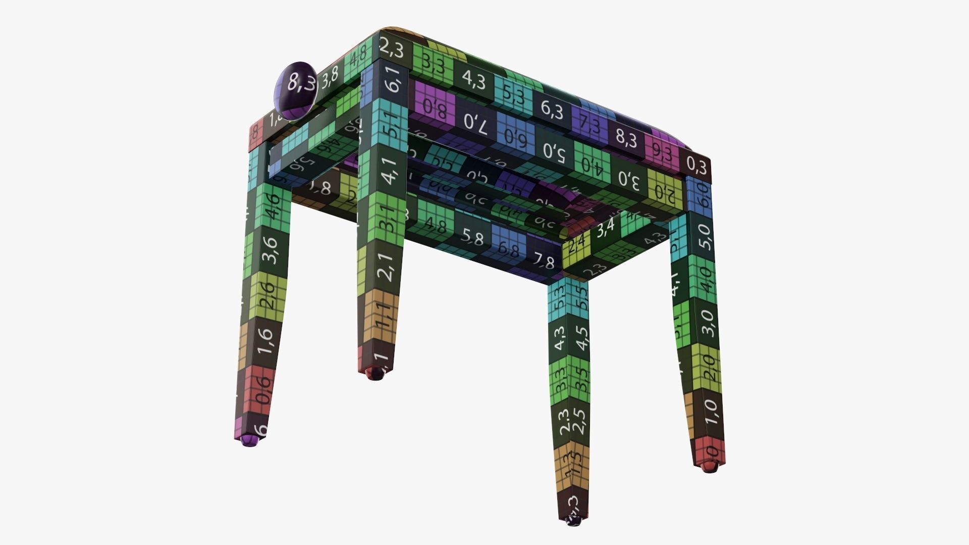 Piano chair 3D model_11