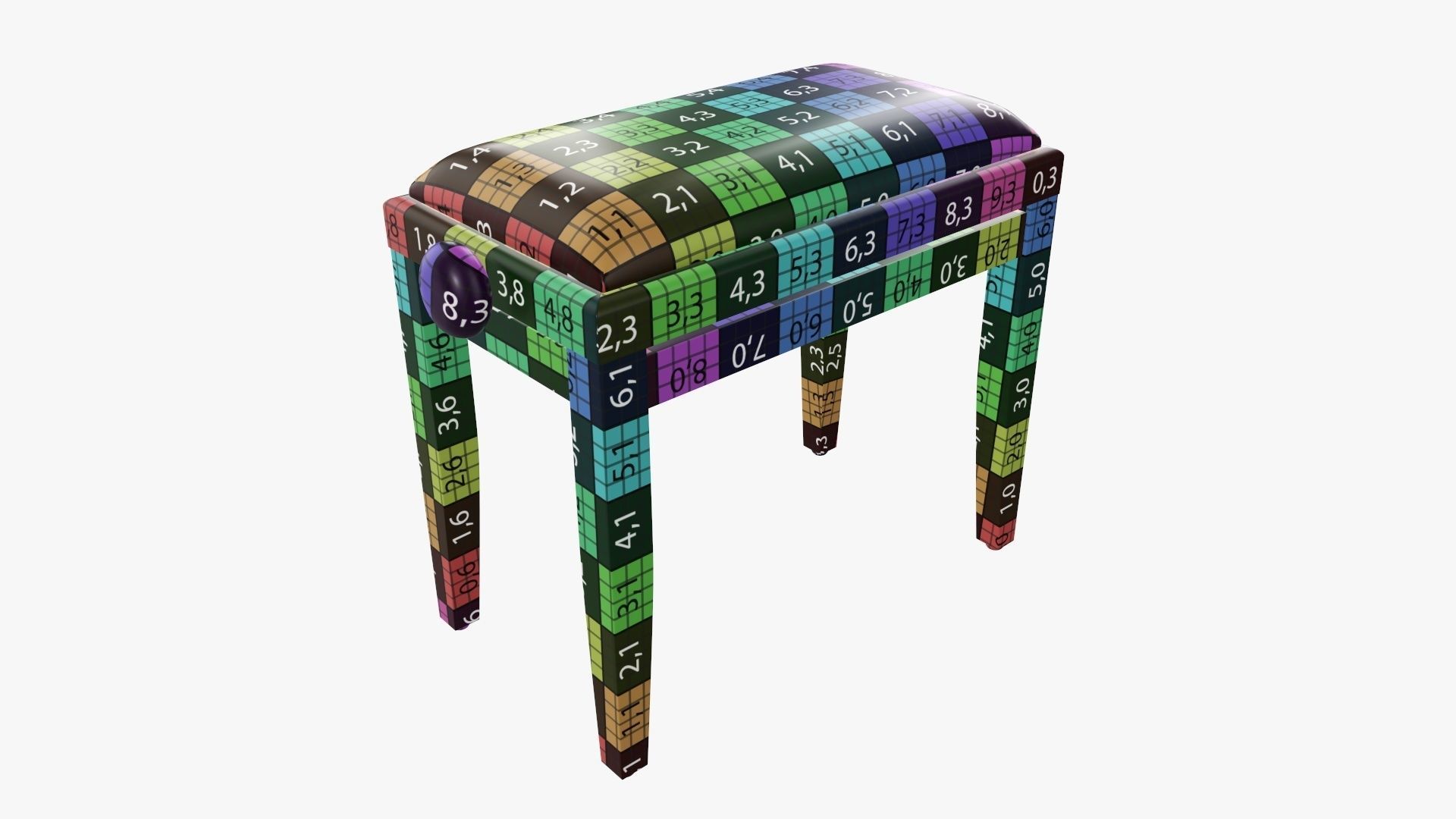 Piano chair 3D model_10