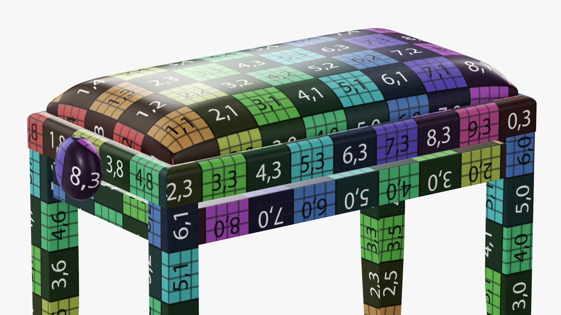 Piano chair 3D model_14