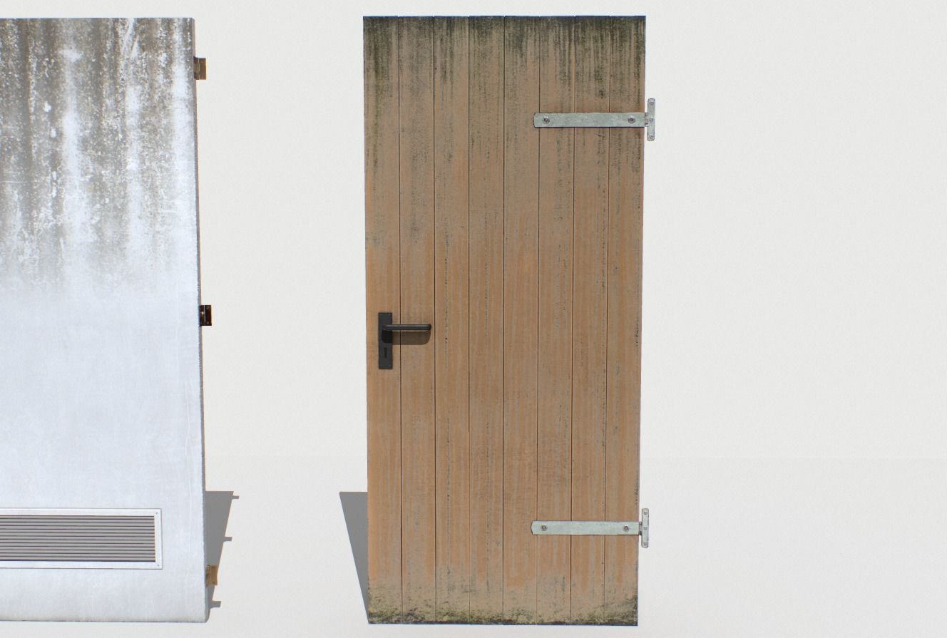 Basement Doors Pack 1 Low-poly 3D model_10