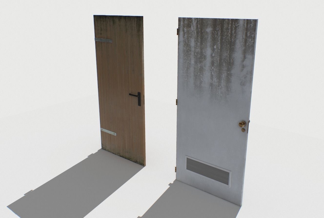 Basement Doors Pack 1 Low-poly 3D model_13