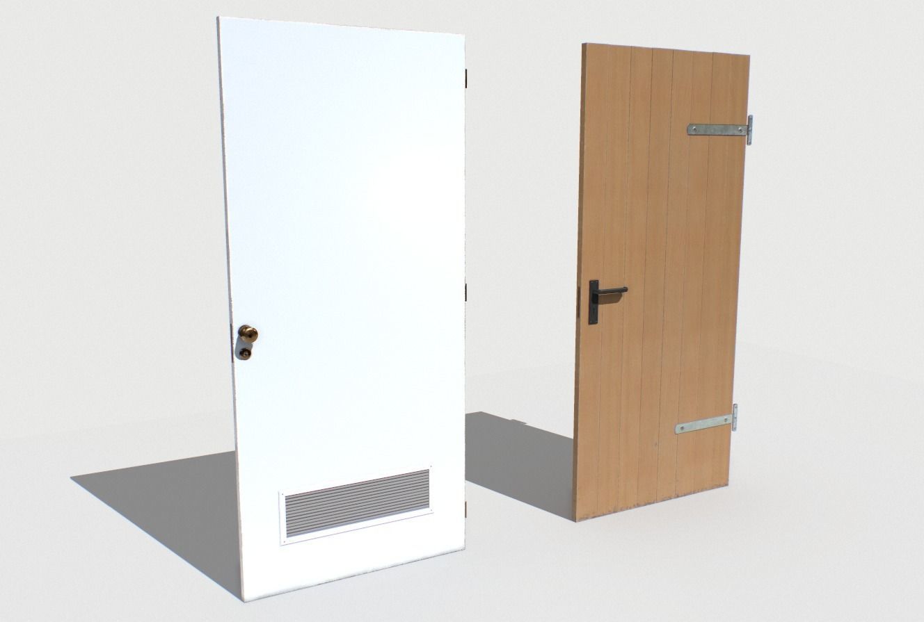 Basement Doors Pack 1 Low-poly 3D model_3