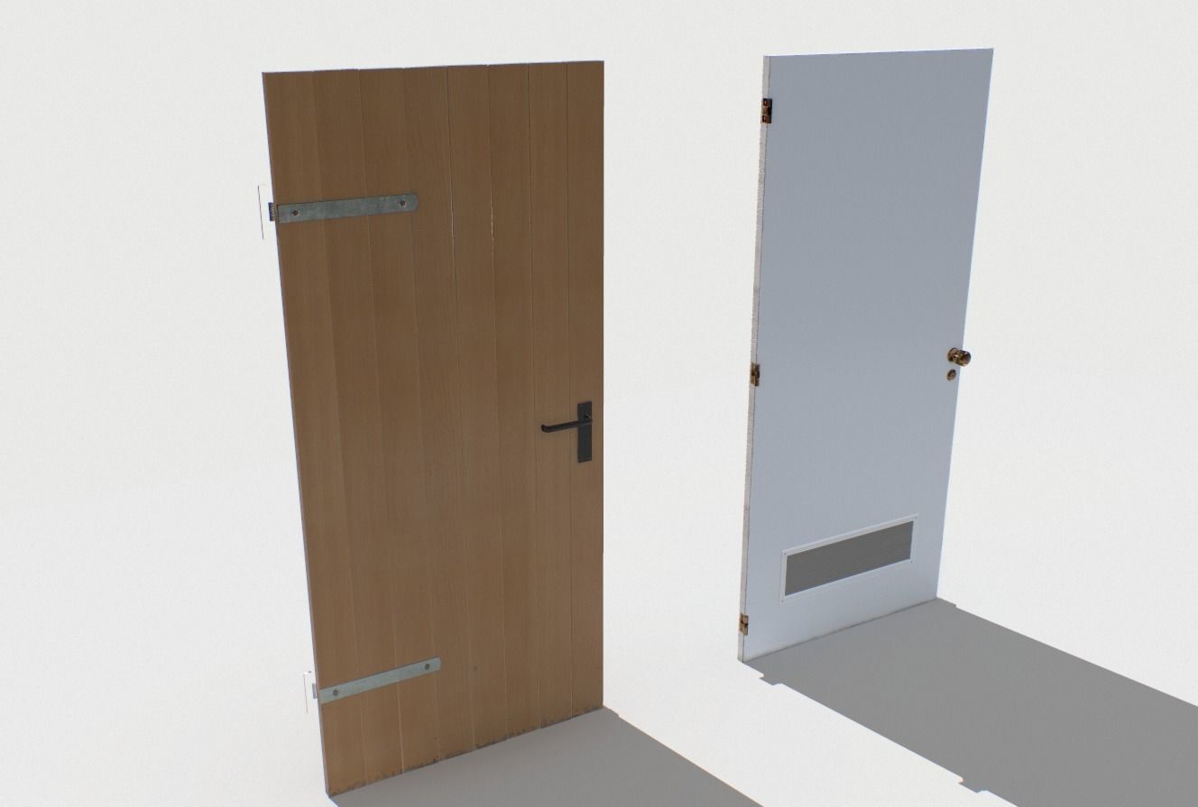 Basement Doors Pack 1 Low-poly 3D model_7