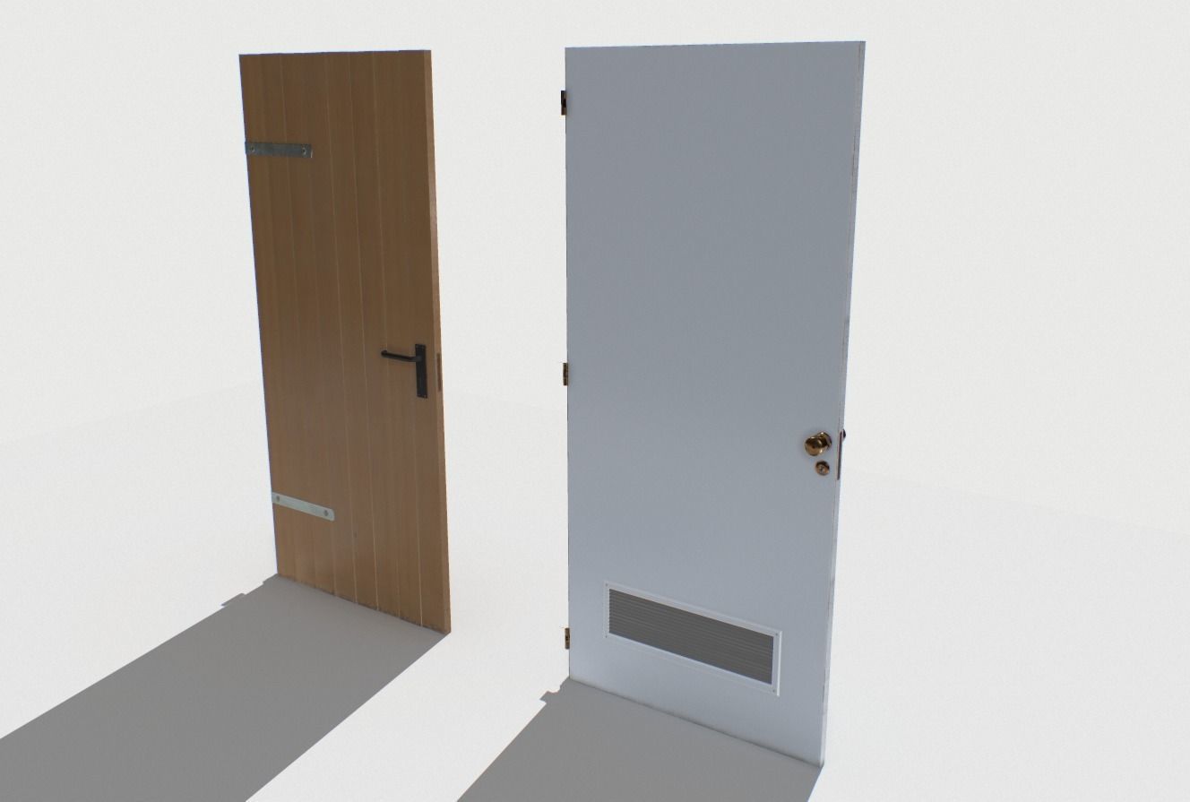Basement Doors Pack 1 Low-poly 3D model_6