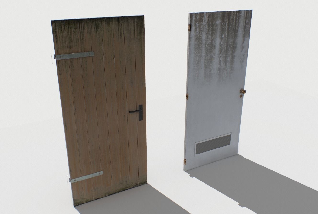 Basement Doors Pack 1 Low-poly 3D model_12