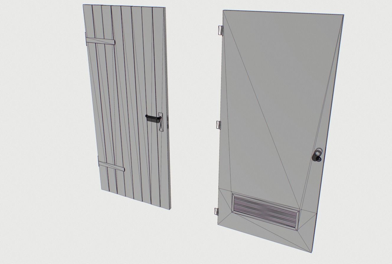 Basement Doors Pack 1 Low-poly 3D model_15