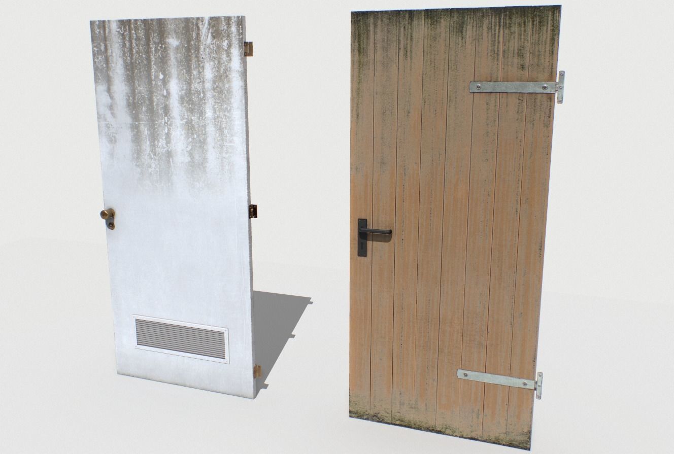 Basement Doors Pack 1 Low-poly 3D model_8