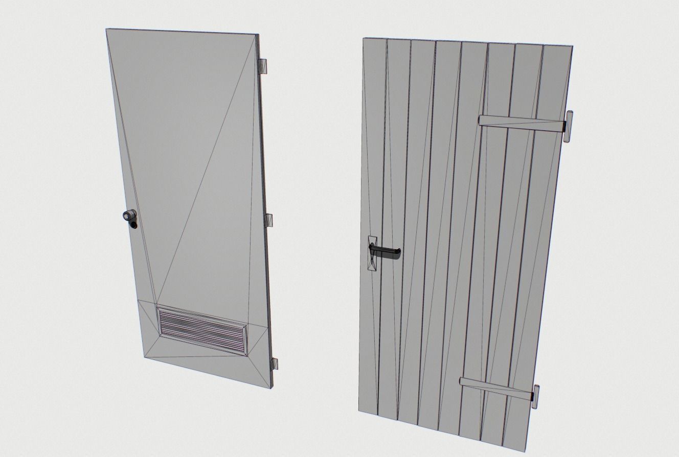 Basement Doors Pack 1 Low-poly 3D model_14