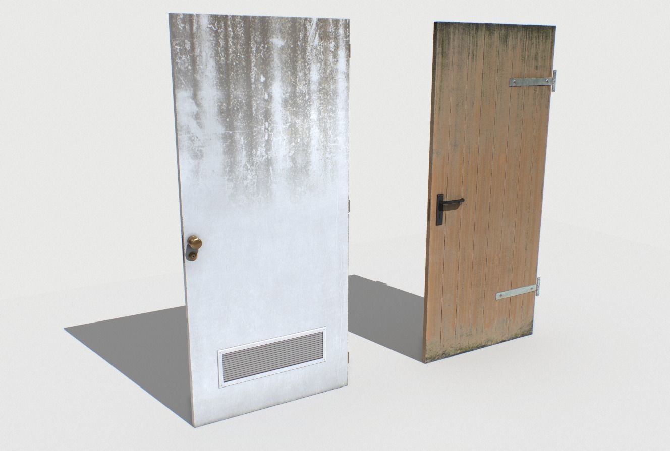 Basement Doors Pack 1 Low-poly 3D model_9