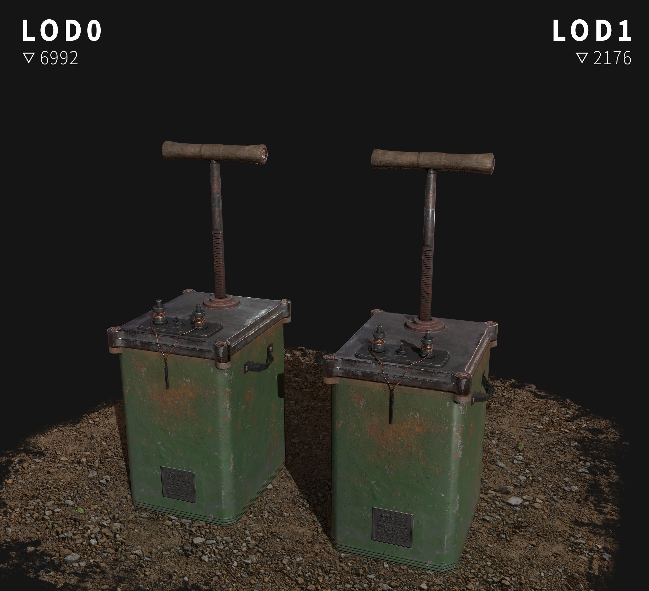 Dynamite Detonator Low-poly 3D model_8