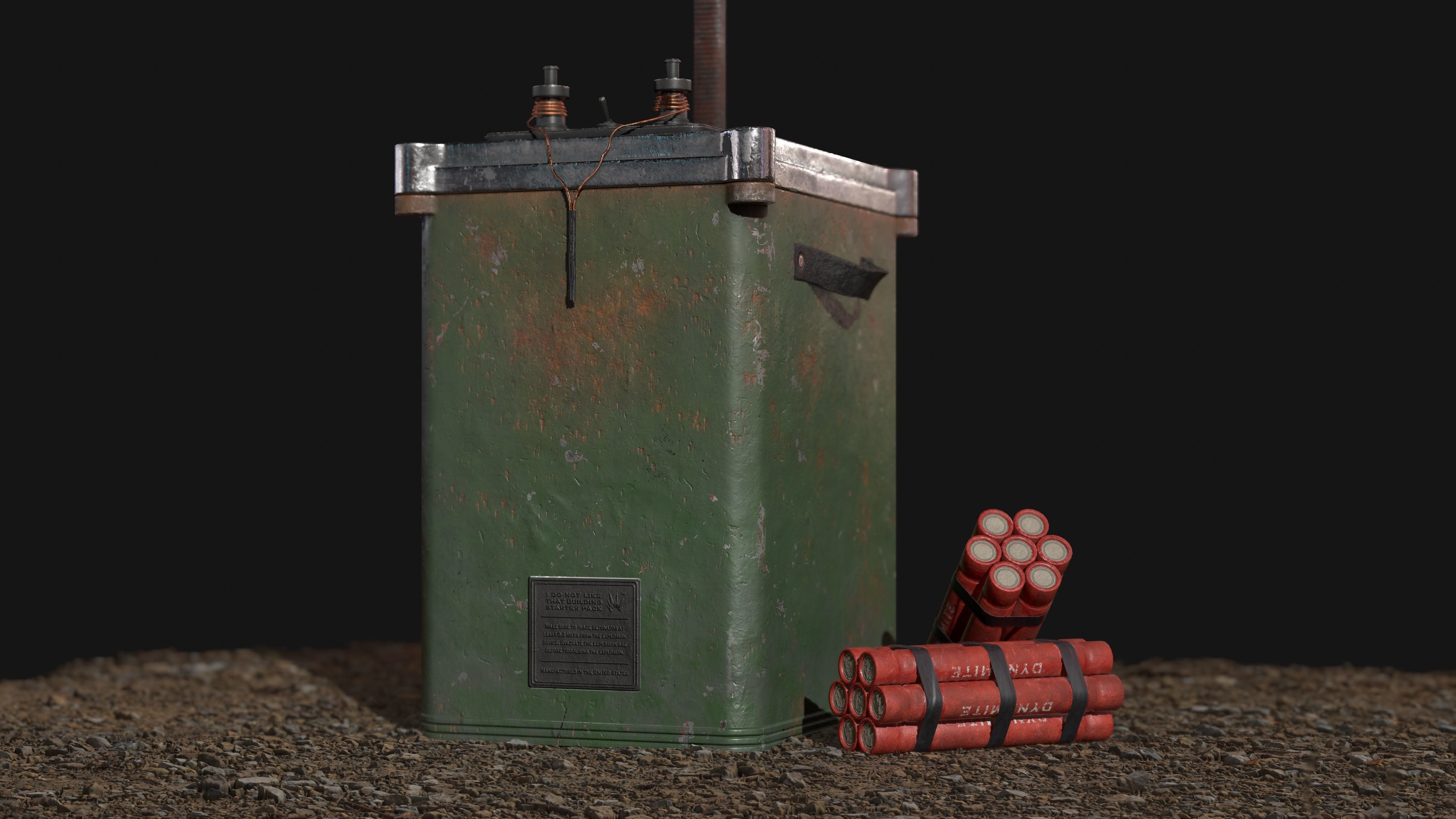 Dynamite Detonator Low-poly 3D model_3