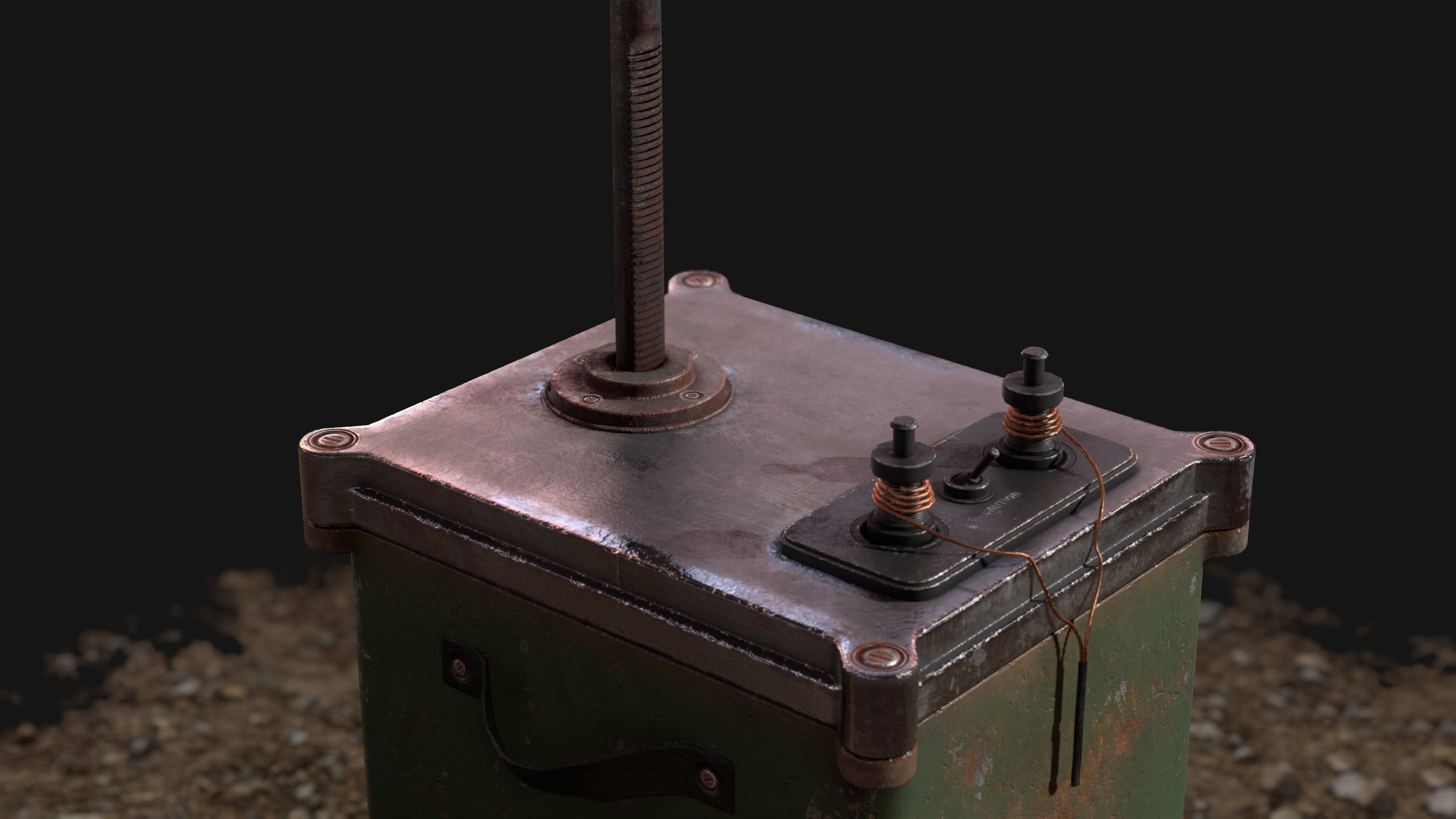 Dynamite Detonator Low-poly 3D model_4