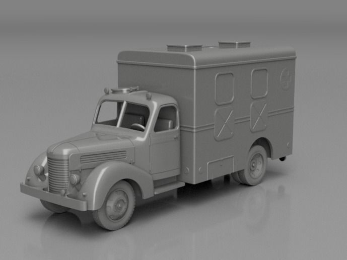 Praga RN ambulance - scale model kit 3D print model_21