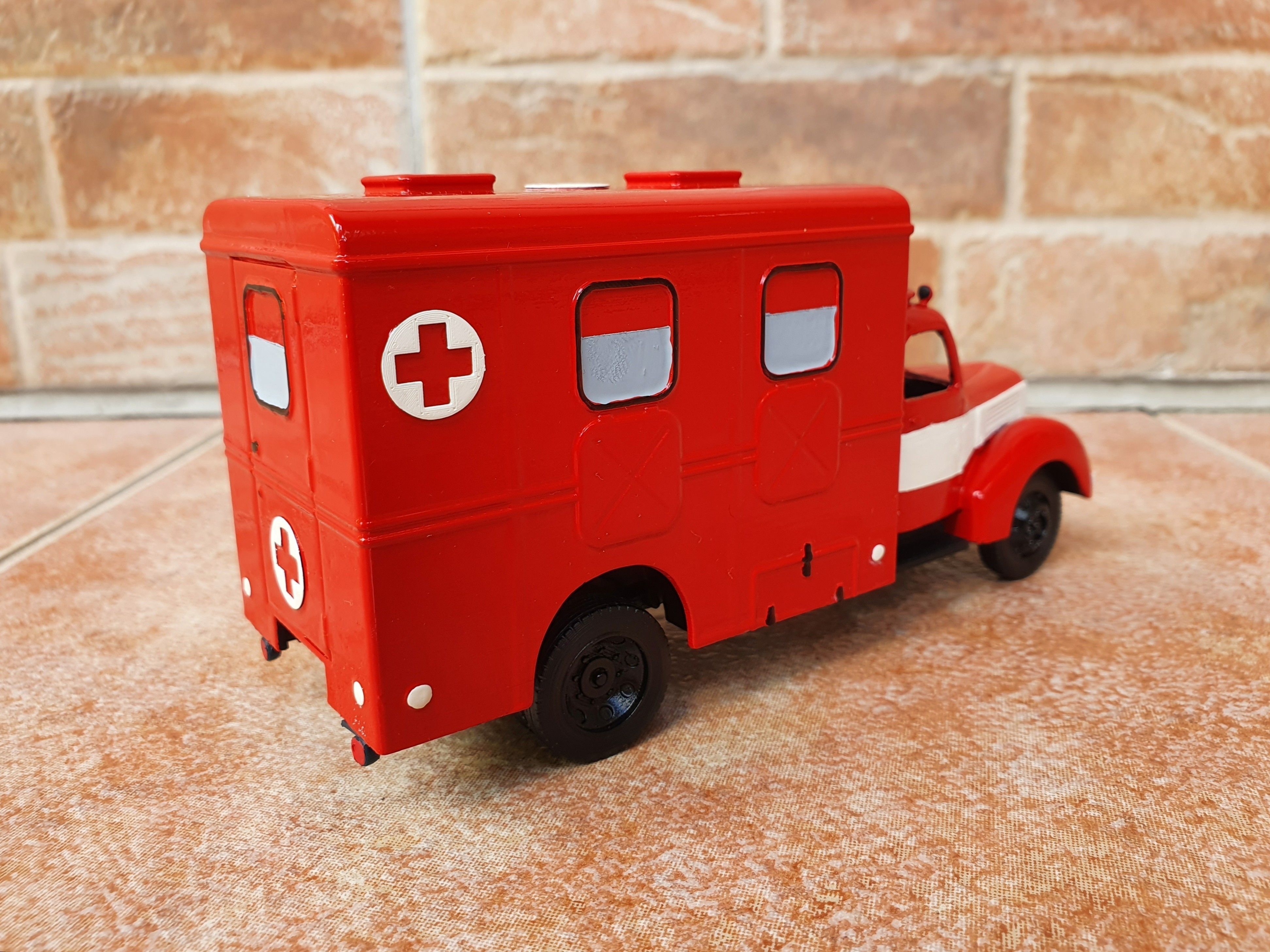 Praga RN ambulance - scale model kit 3D print model_4