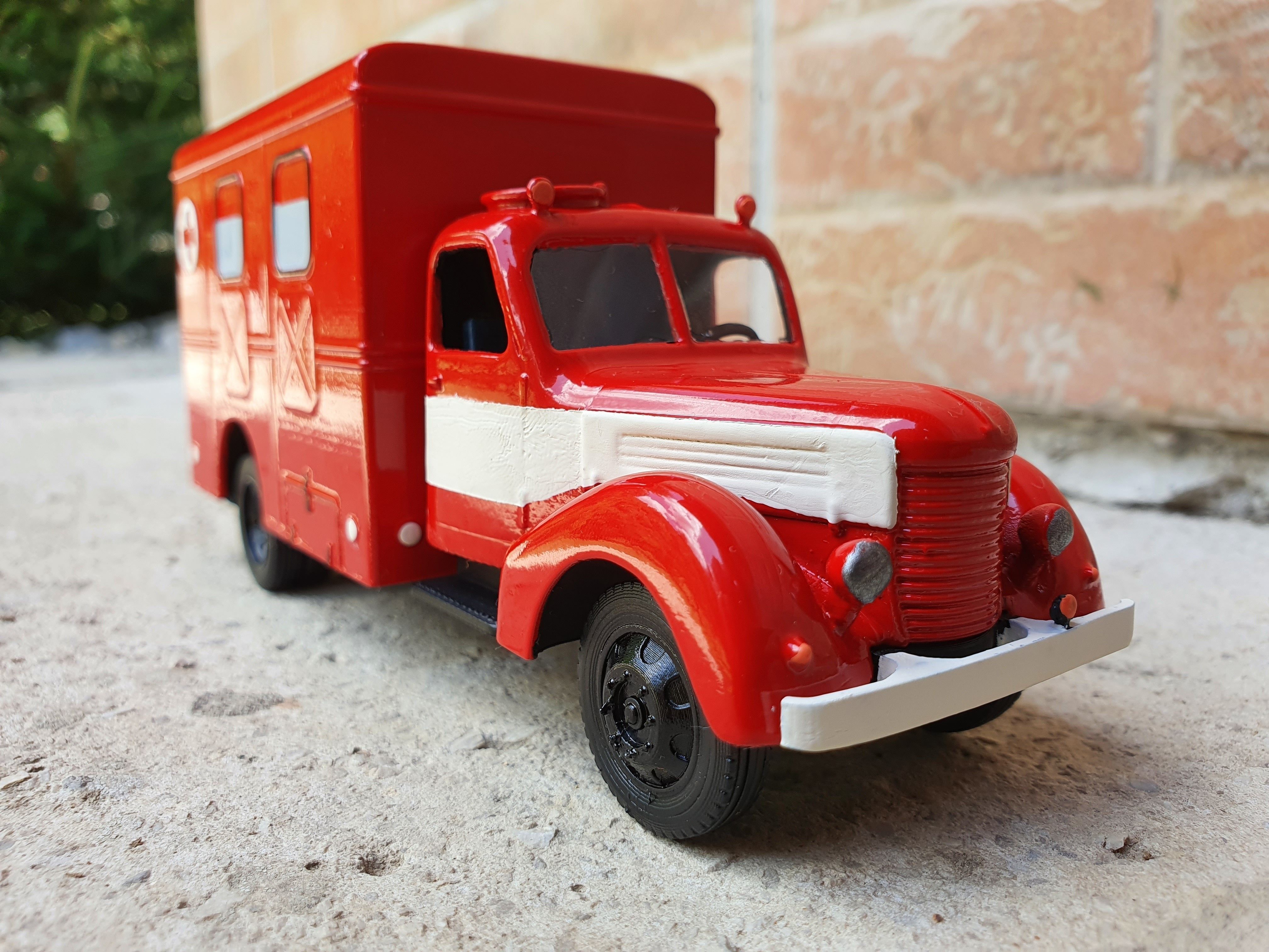 Praga RN ambulance - scale model kit 3D print model_10