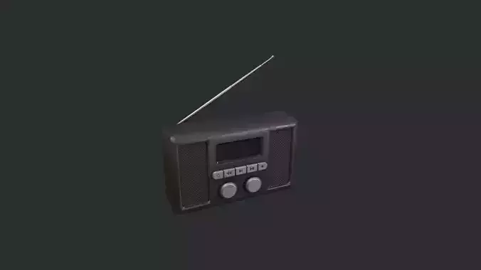 Stylized Black Portable Radio
