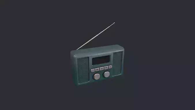 Stylized Blue Portable Radio