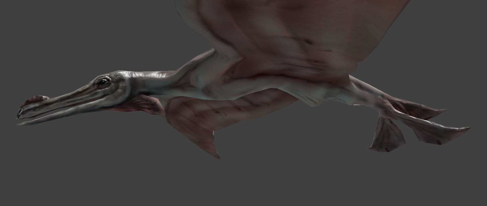 Terafin - prehistoric flying creature Low-poly 3D model_3