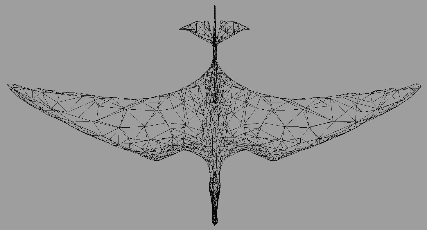 Terafin - prehistoric flying creature Low-poly 3D model_2