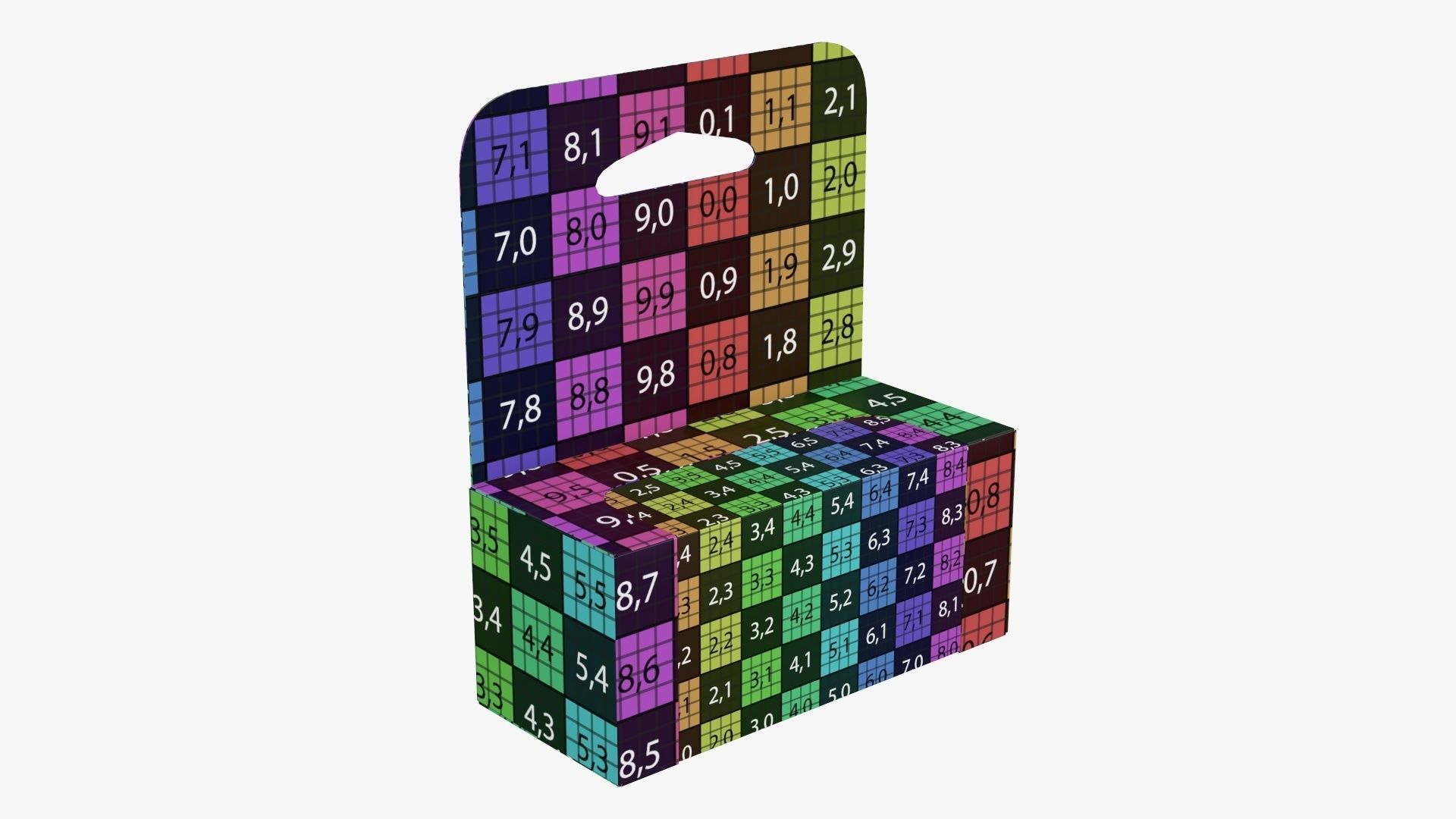 Hanging cardboard display box retail 01 3D model_11