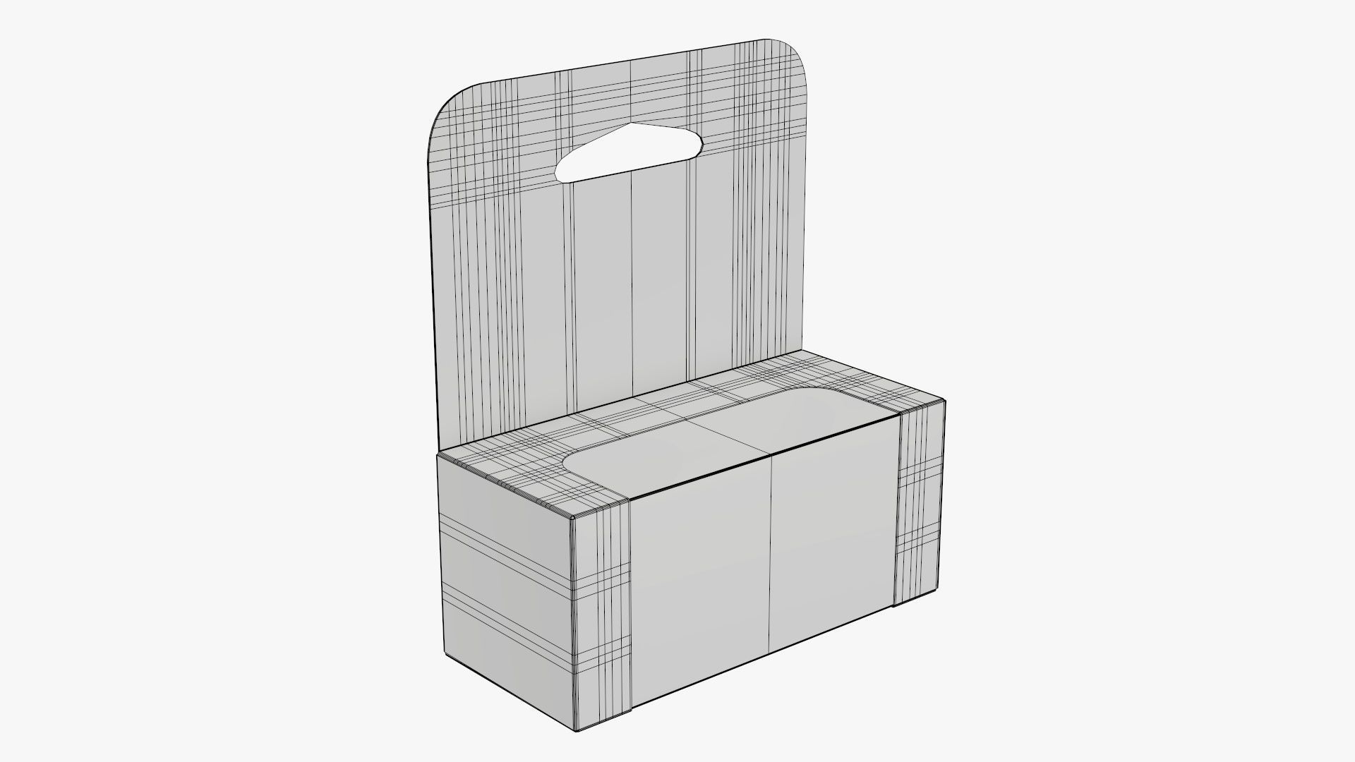 Hanging cardboard display box retail 01 3D model_5