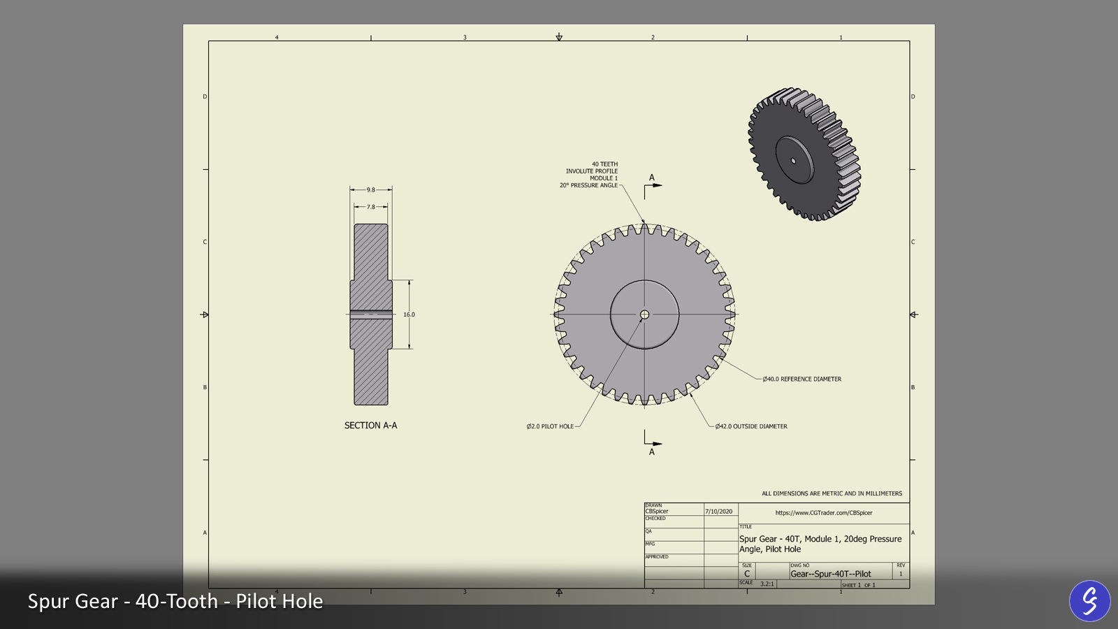 40-Tooth Spur Gear 03 3D print model_19