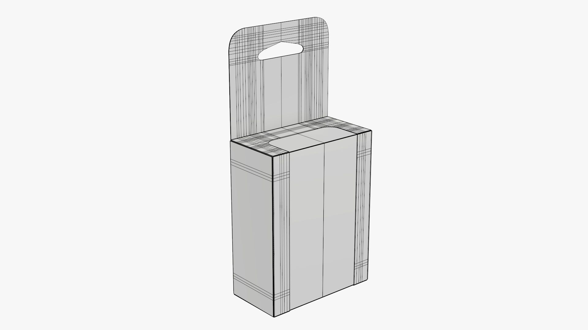 Hanging cardboard display box retail 03 3D model_5