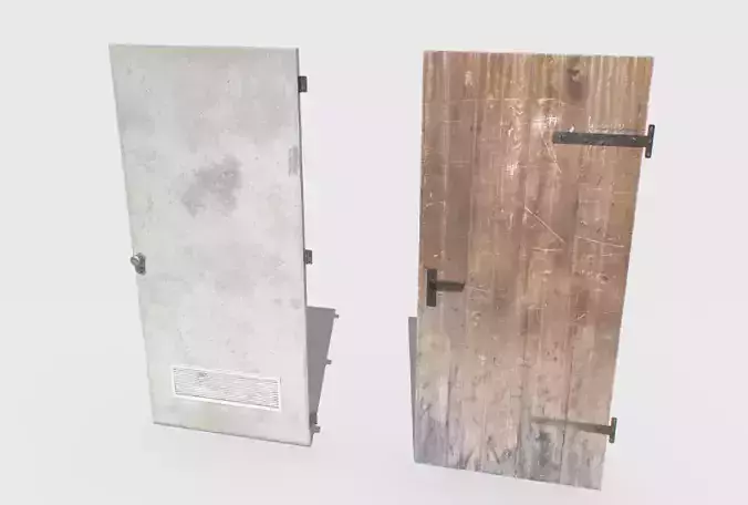 Basement Doors Pack 3 Low-poly 3D model