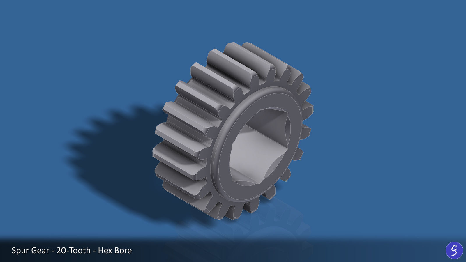 20-Tooth Spur Gear 03 3D print model_12