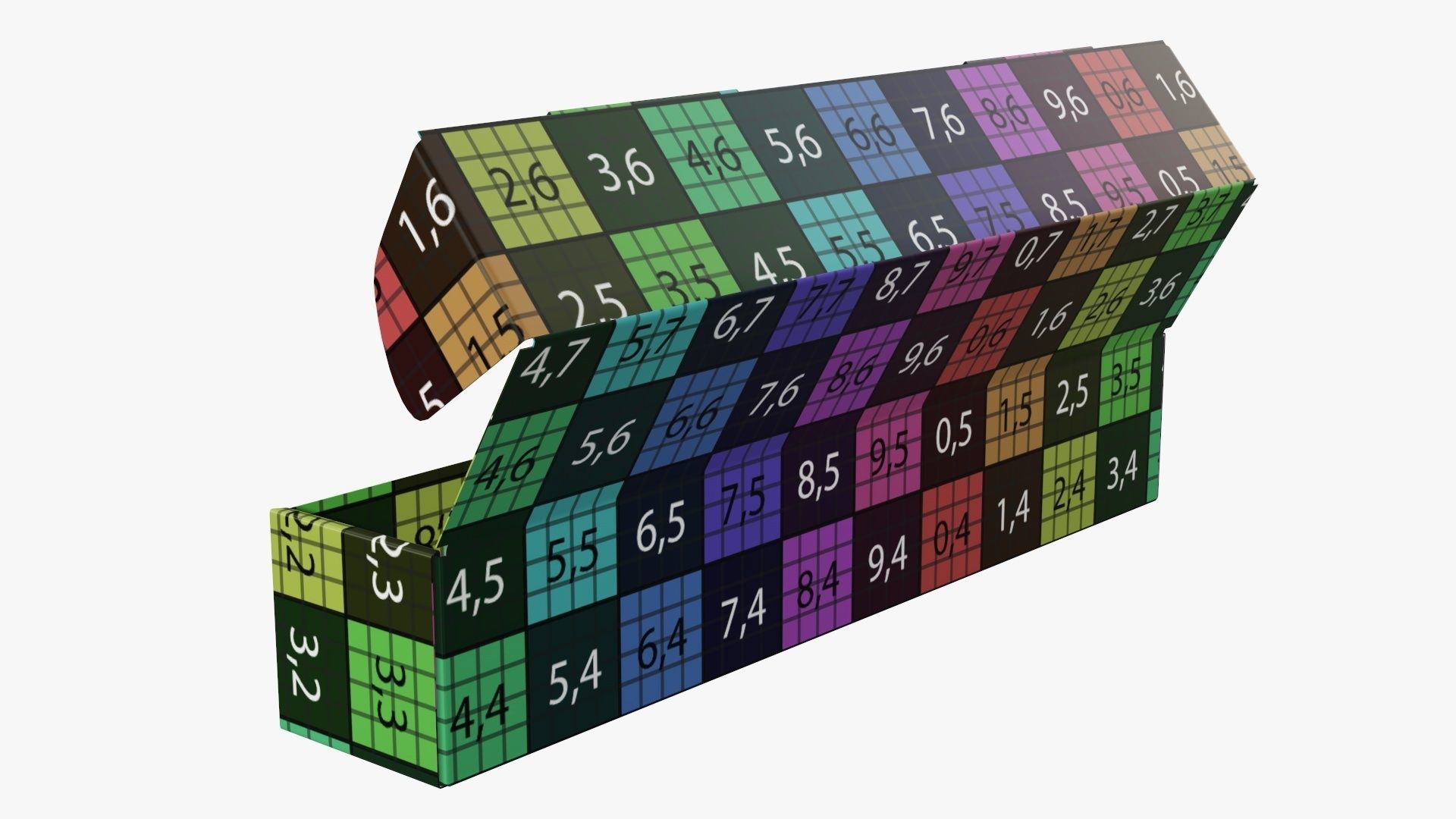 Opened shipping bottle box tall  3D model_13