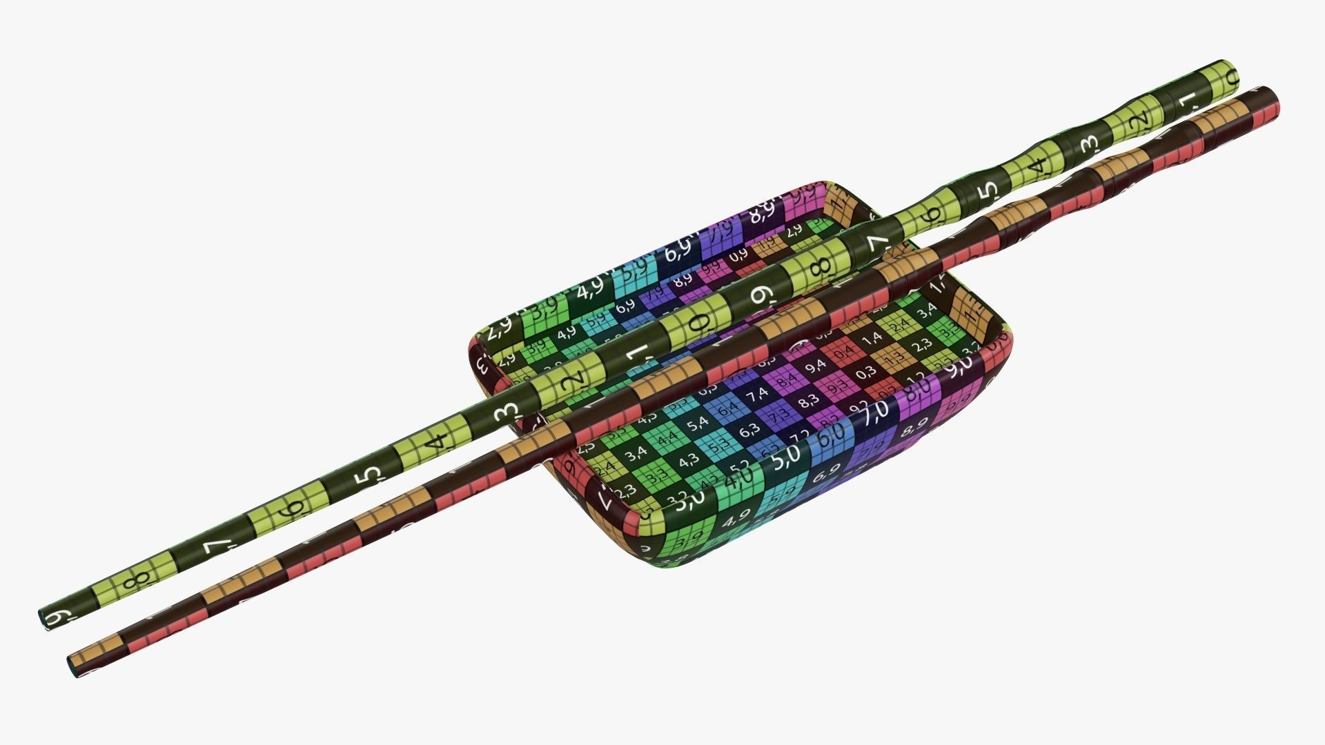 Soy sauce in a bowl and chopsticks 3D model_11