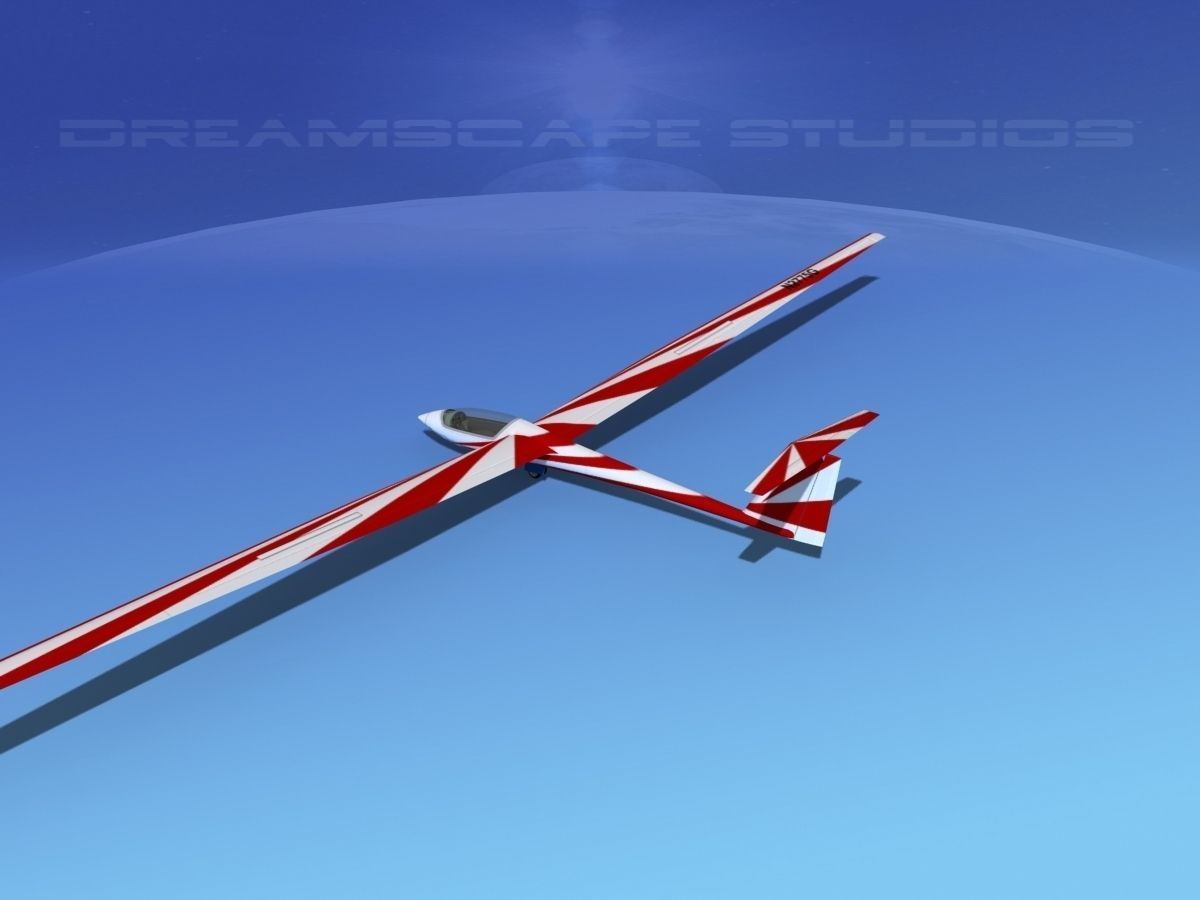 Schleicher ASW 22 Sailplane V05 3D model_9