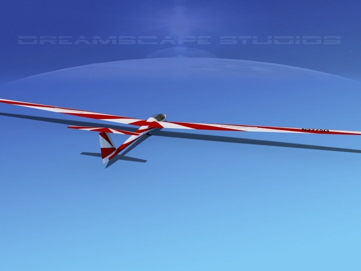 Schleicher ASW 22 Sailplane V05 3D model_7