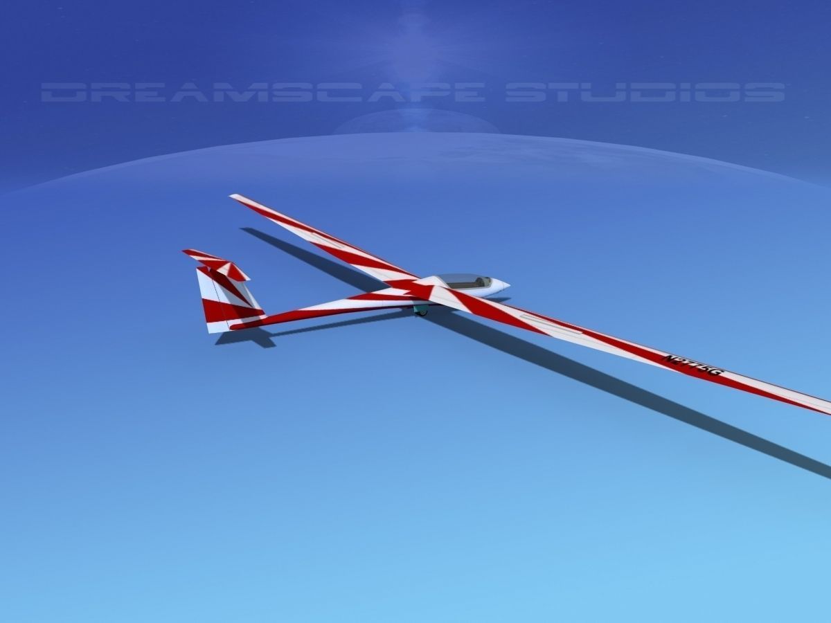 Schleicher ASW 22 Sailplane V05 3D model_6