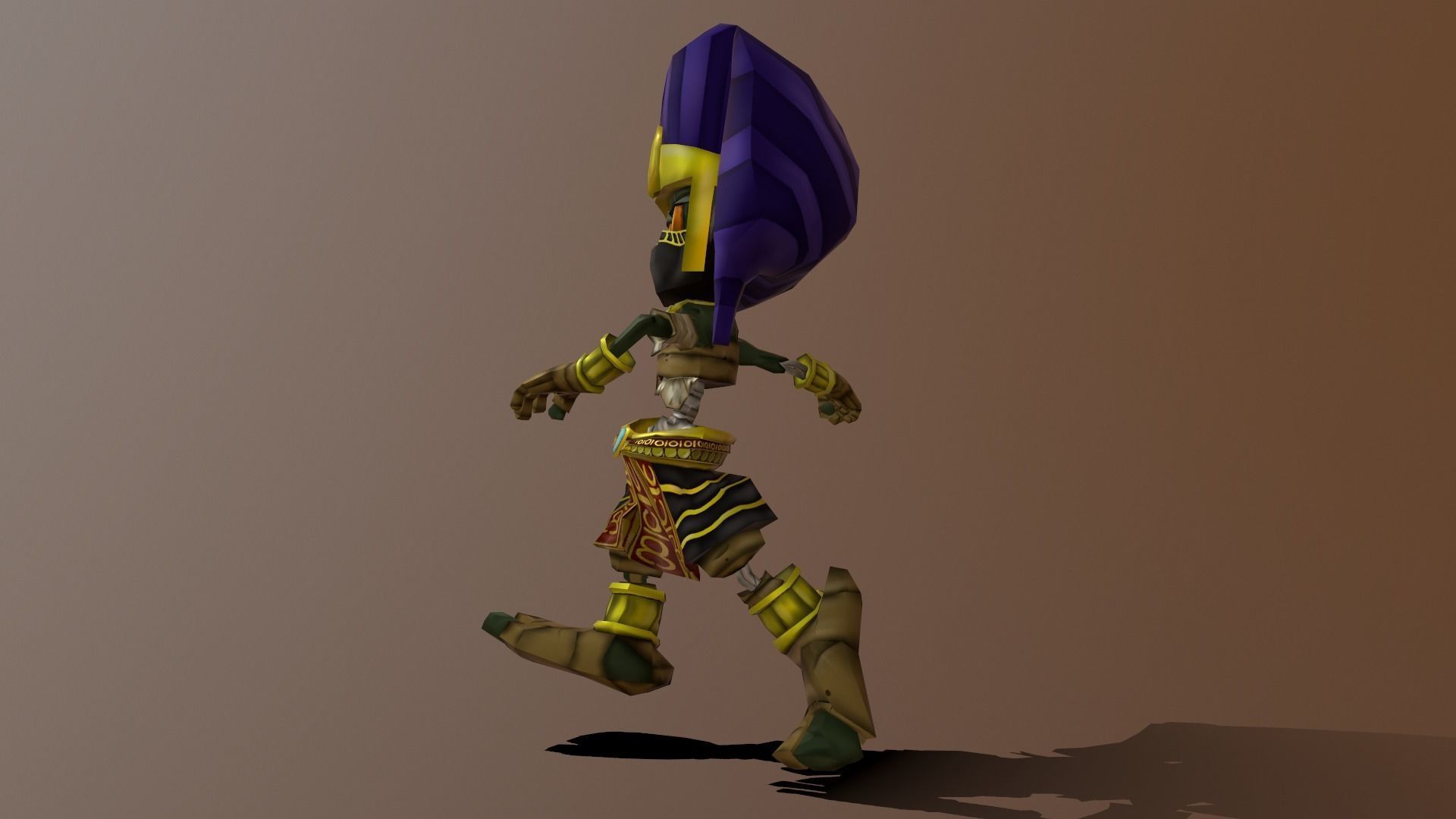 Pharaoh Game Character RIGGED 3D Hand-painted Low-poly 3D model Low-poly 3D model_20